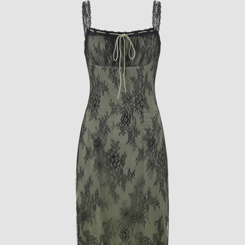 Green lace dress